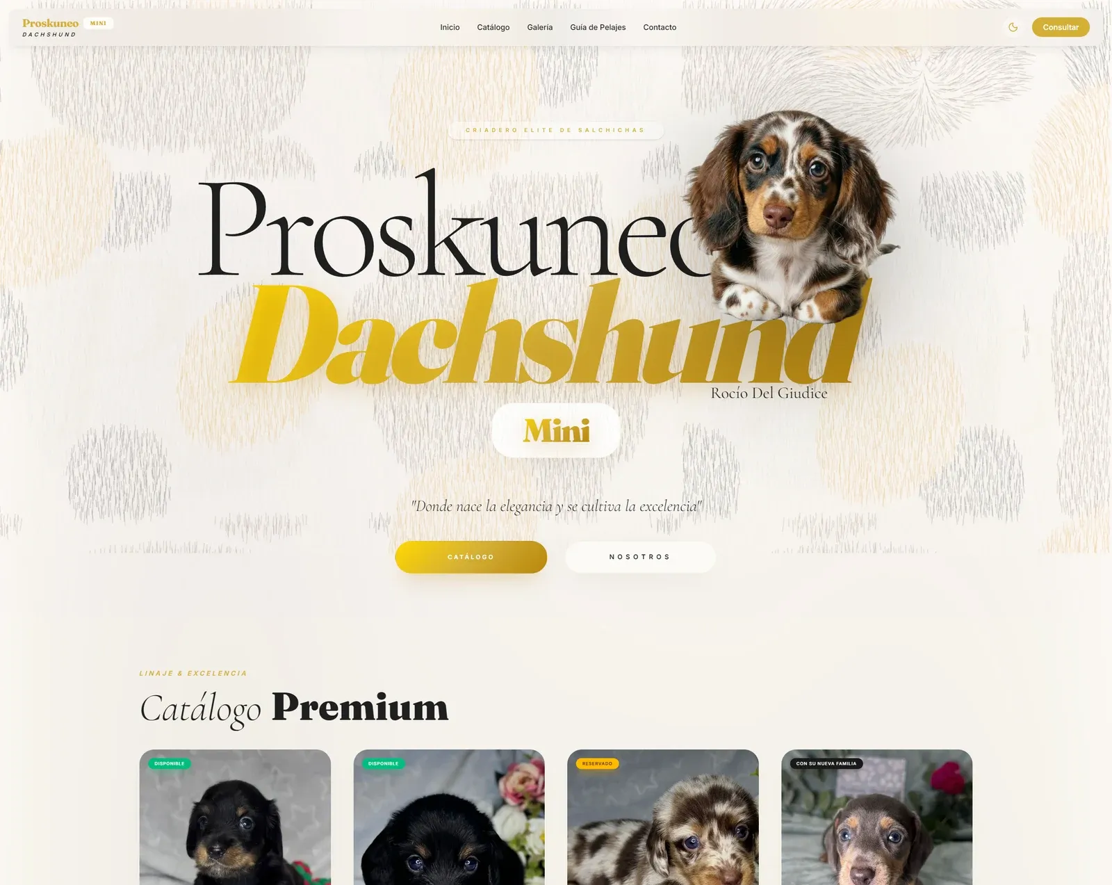 Captura del sitio de Proskuneo, criadero de dachshunds